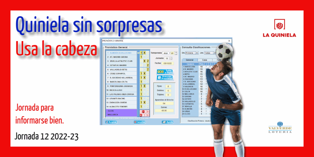 Pronostico de la Quiniela Jornada 12 2022-23