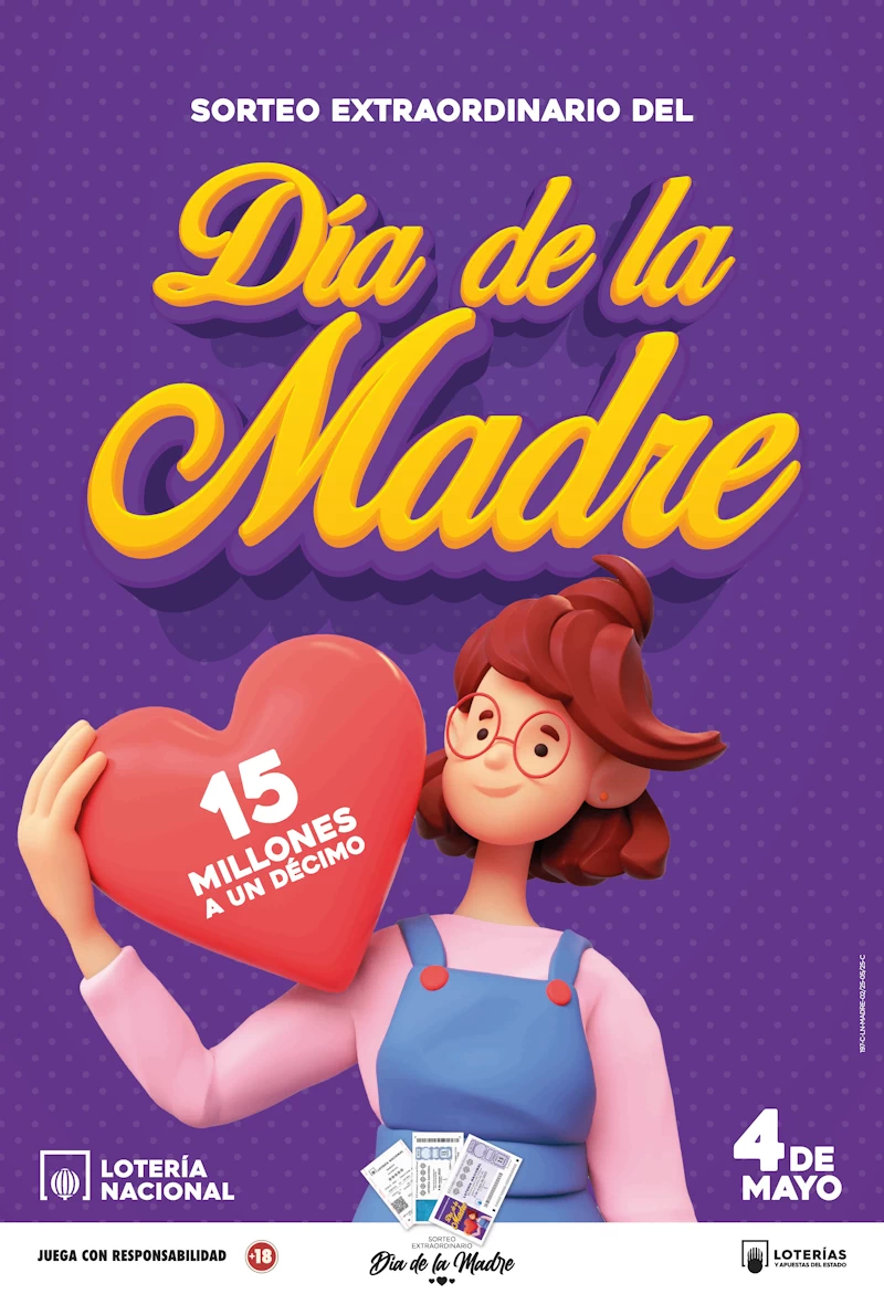 
Cartel oficial sorteo dia de la madre Loteria Nacional 2025