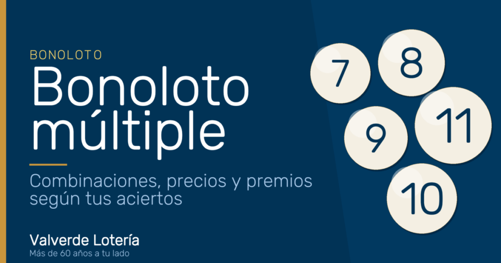 Cabecera de Bonoloto múltiple de Valverde Lotería con las bolas 7, 8, 9, 10 y 11